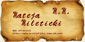 Mateja Mileticki vizit kartica